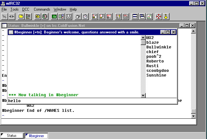 IRC screen