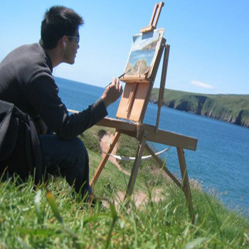 Student painting in Dingle, Ireland